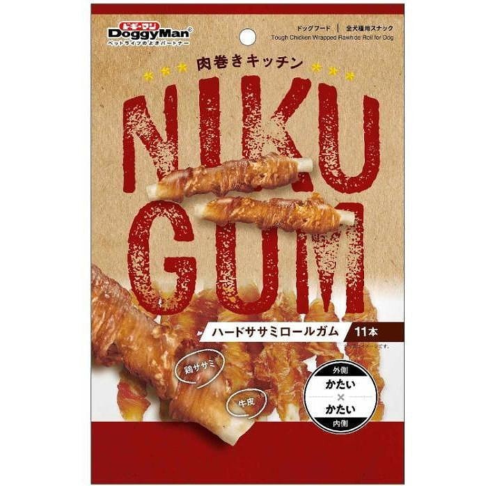 ドギーマン 肉巻きキッチン ハードササミロールガム 11本