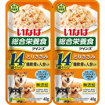 いなば　ツインズ14歳とりささみ　鶏軟骨＆人参　80g