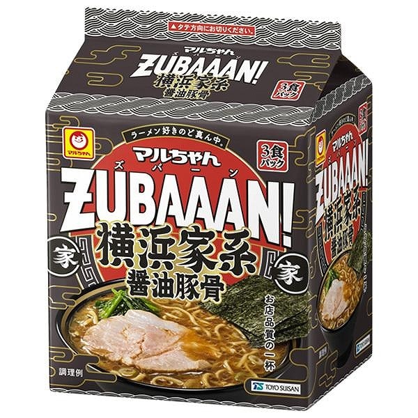 東洋水産 マルちゃんZUBAAAN! 横浜家系醤油豚骨 3食パック