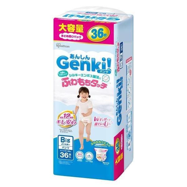 アイリスオーヤマ あんしん Ｇｅｎｋｉ！ ふわもちタッチ Big大  36枚入り GBP-BIGD36 紙おむつ パンツタイプ【ｍ特】