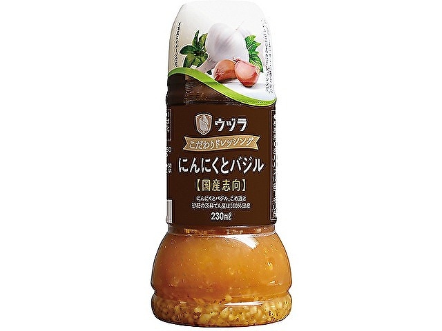 ウヅラ　　こだわりドレッシング　にんにくとバジル　230ml