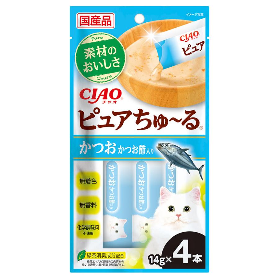 いなば（CIAO (チャオ) 　ピュアちゅ～る かつお かつお節入り （14g×4本）