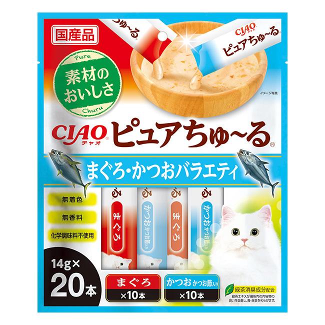 いなば チャオ (CIAO) ピュアちゅ~る まぐろ・かつおバラエティ 14g×20本