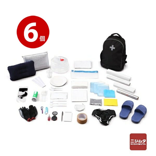 【お取り寄せ品】 アイリスオーヤマ 防災リュックセット 33点 6個 BRSー33 【ｍ特】