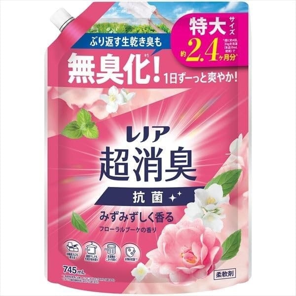 P&G レノア 超消臭 みずみずしく香るフローラルブーケの香り つめかえ用 超特大 745ml 柔軟剤【ｍ特】