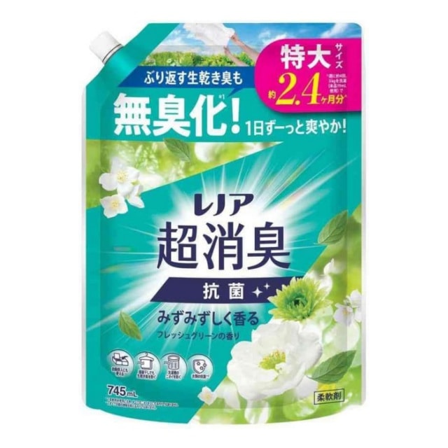 P&G レノア 超消臭 みずみずしく香るフレッシュグリーンの香り つめかえ用 超特大745ml 柔軟剤【ｍ特】