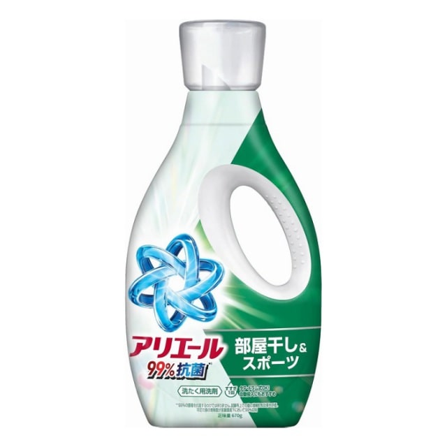 P&G アリエールジェル 部屋干し＆スポーツ 本体 670g 液体 洗濯用洗剤【ｍ特】