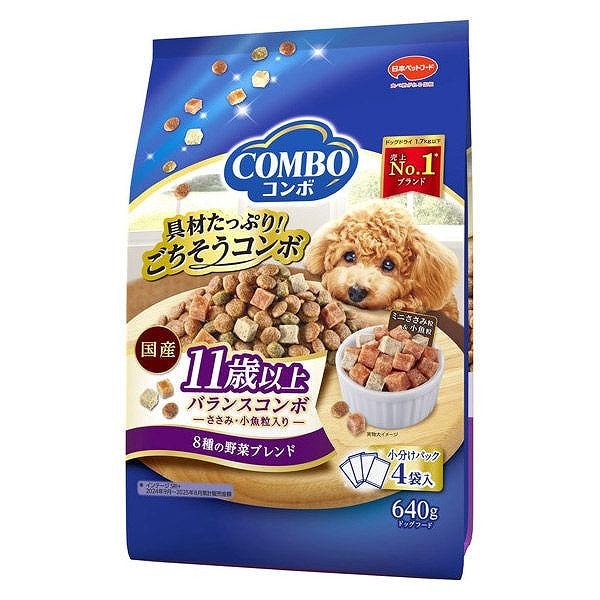 日本ペットフード コンボ ドッグ 11歳以上 バランスコンボ 8種の野菜ブレンド 国産 640g（160g×4袋入）