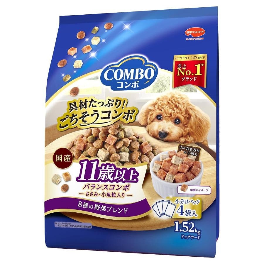 日本ペットフード コンボ ドッグ 11歳以上 バランスコンボ 8種の野菜ブレンド 1.52kg(380g×4袋入)