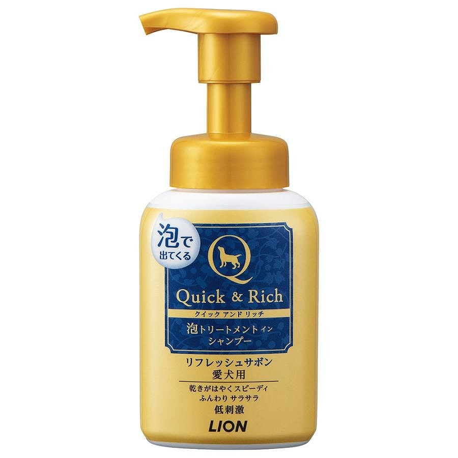 ライオン クイック&リッチ 泡トリートメント イン シャンプー 愛犬用 リフレッシュサボン 220ml