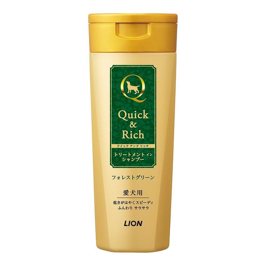 ライオン クイック&リッチ トリートメント イン シャンプー 愛犬用 フォレストグリーン 200ml