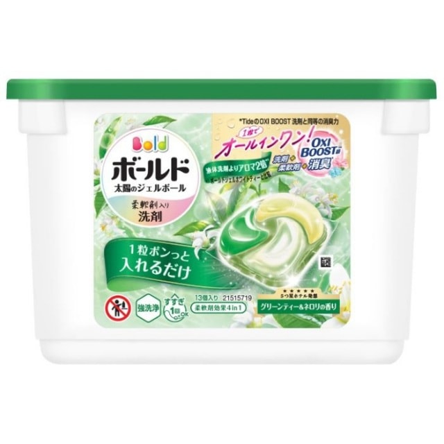 P&G　ボールド　ジェルボール4D　 グリーンティー＆ネロリの香り　本体　13個入り　柔軟剤入り洗剤【ｍ特】