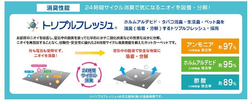 山善 YAMAZEN 空気をキレイにする 消臭ホットカーペット SUT-202 電気カーペット 消臭 ホットカーペット