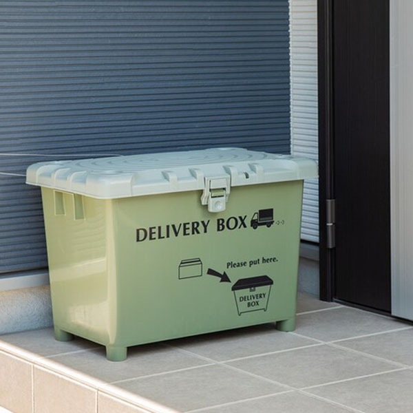 平和工業 宅配ボックス 宅配BOX 不在配達 置き配 盗難防止 鍵取付穴付き デリバリーボックス カーキ 【送料無料】