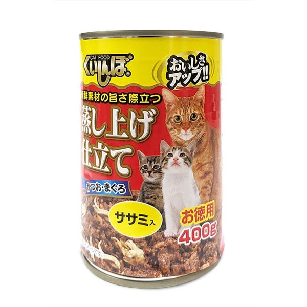 森光商店　くいしんぼ　かつお・まぐろ　ササミ入り　400g　猫缶　キャットフード　お徳用   1ケース　24缶入り 【同梱不可】【送料無料】