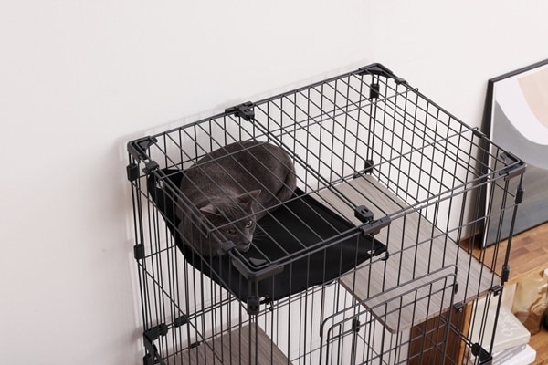 IRIS OHYAMA(アイリスオーヤマ) 猫 ケージ ミニタイプ 2段 ハンモック