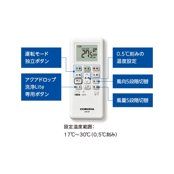 コロナ ルームエアコン Relala Nシリーズ 2.2kw CSH-N2224R【標準工事