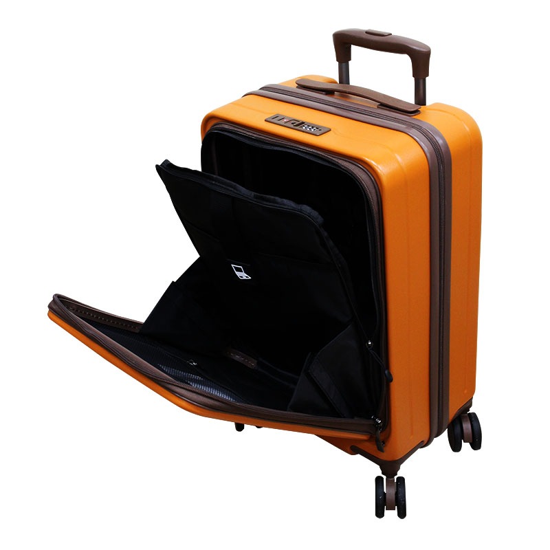 N'eeds! フロントドア式 キャリーケース 36L FO-HEO36 HEオレンジ スーツケース フロントオープン かばん ビジネス 旅行 出張 機内 持ち込み 拡張機能 軽量 頑丈 TSAロック 【N's】