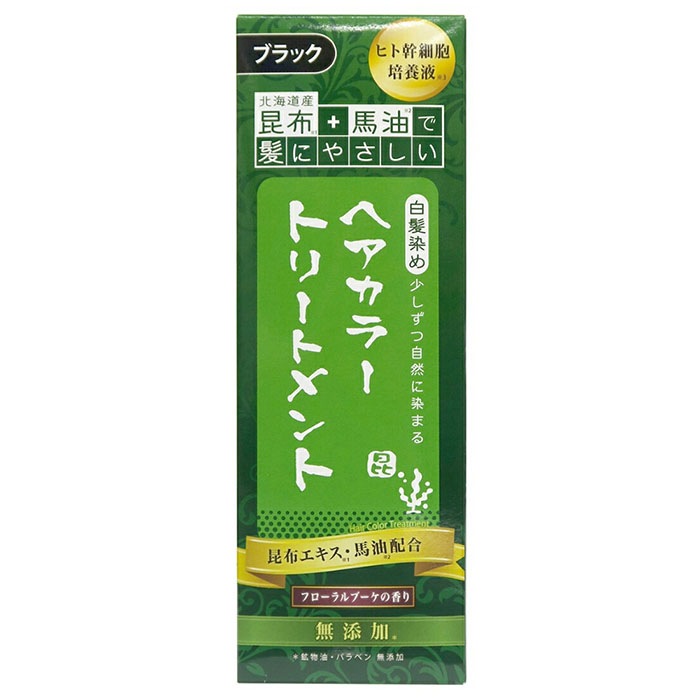 三和通商 昆布と馬油ヘアカラートリートメント ブラック 200g