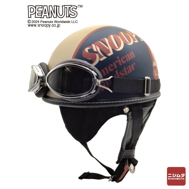 アークス スヌーピーデザインヘルメット アメリカンレトロ ゴーグル
