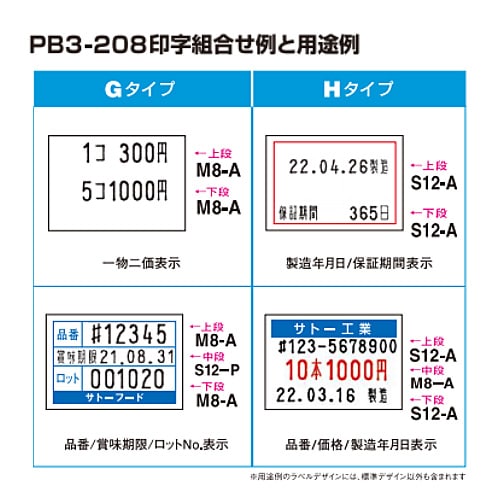 サトー ハンドラベラー PB3-208 （ 3段 ）本体 ラベラー SATO