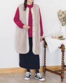 リラシク / 機能綿リバーシブルロングベスト