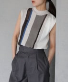 アンジェム / SHEER SWITCHING SLEEVELESS KNIT