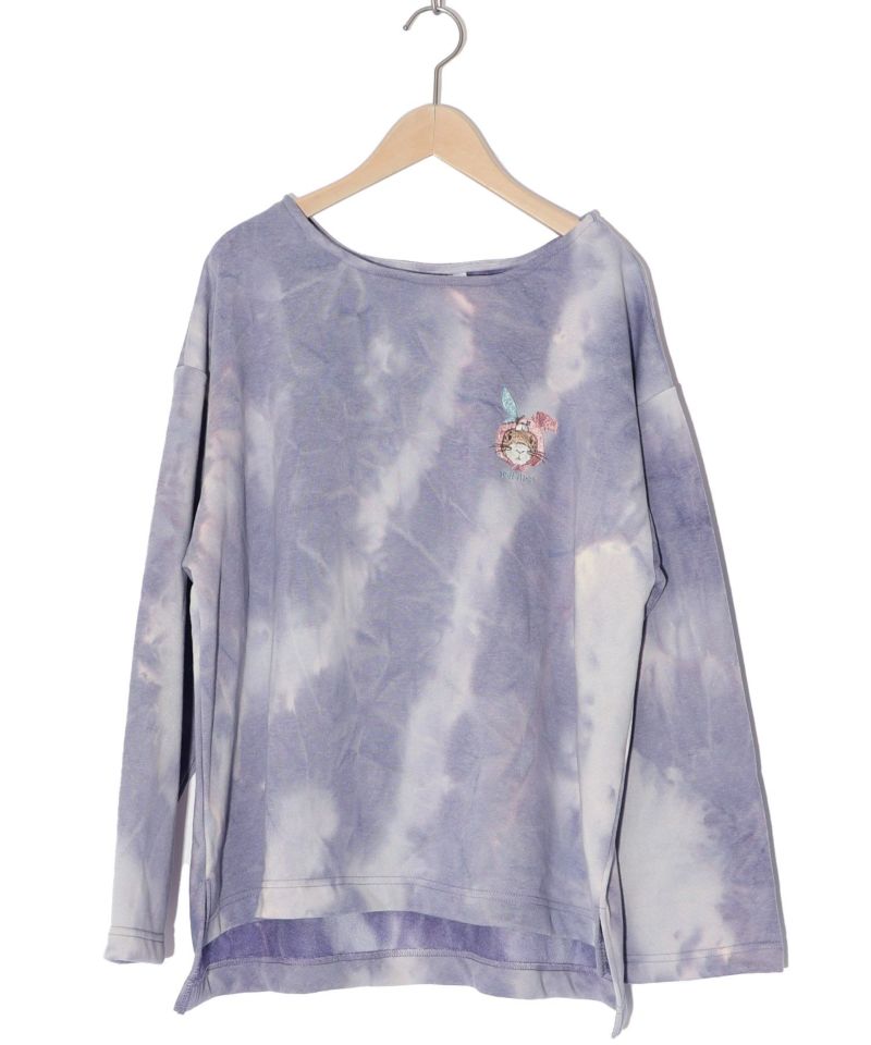 スカラー / ムラ染め裏毛 推し活ウサギの刺繍プルオーバー | ITEM,Tops