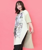 イズスカラー / 花蝶アート柄切替ワンピース