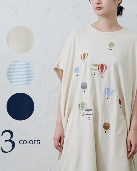 イマゴ / 気球刺繍ドルマンチュニック