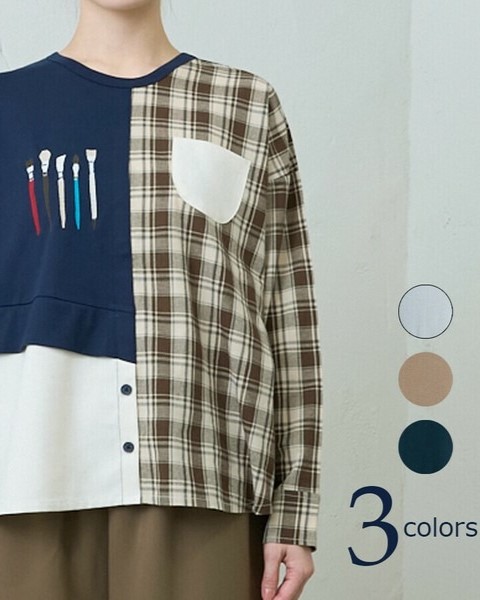 イマゴ / 筆刺繍レイヤード風プルオーバー