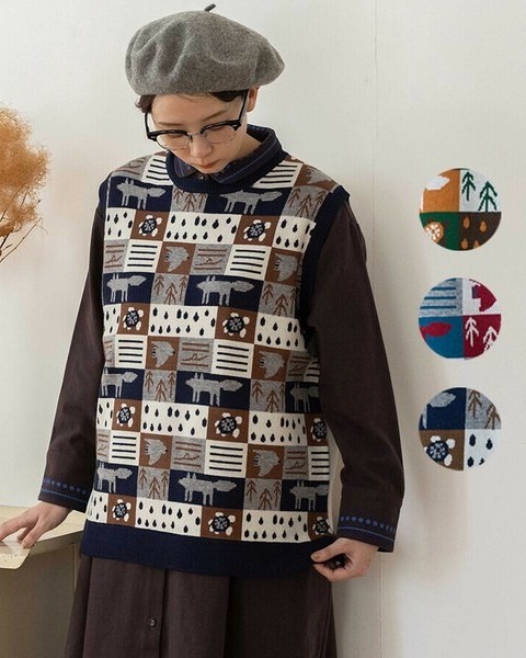 イマゴ / 空と森と海ジャガードベスト