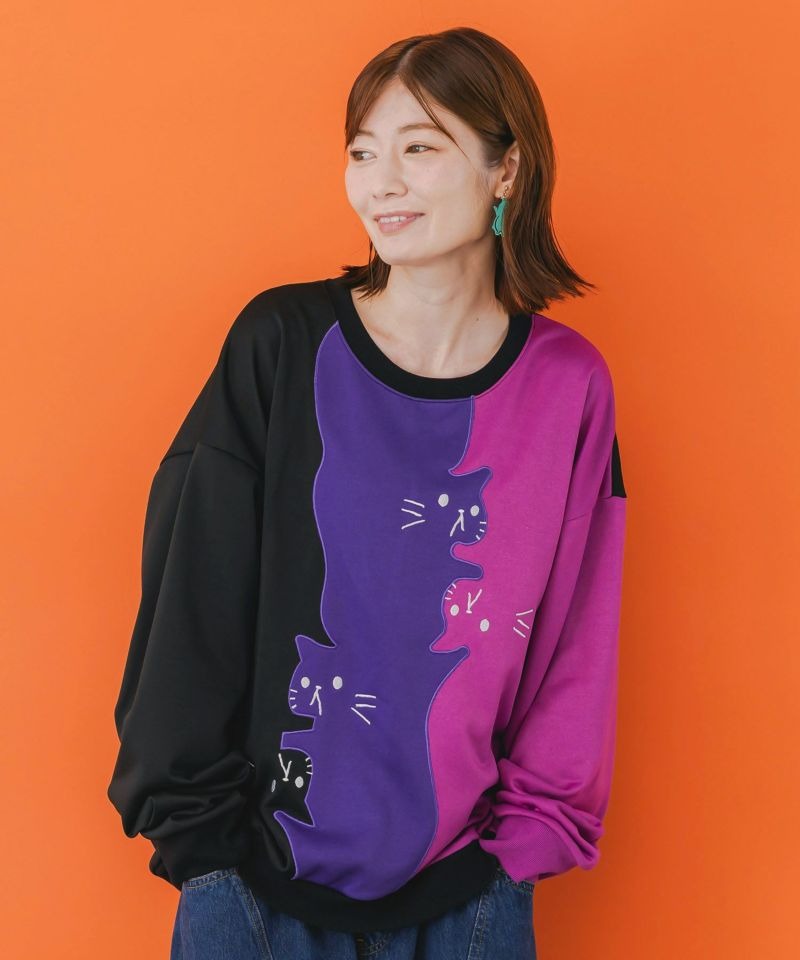 スカラーパリティー / ネコバイカラー切替プルオーバー