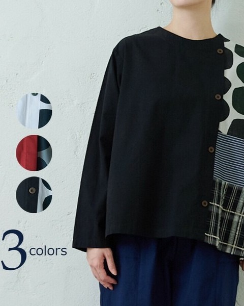 イマゴ / ドットプリント切替えブラウス