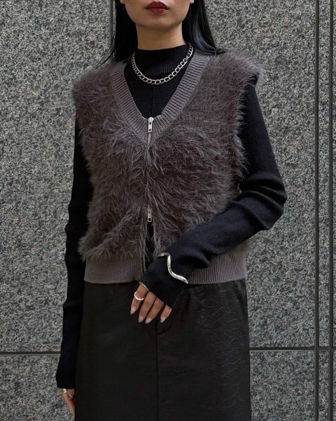 アンジェム / シャギーWジップベスト