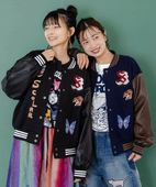 スカラー / メルトン×合皮 異素材切替スタジャン