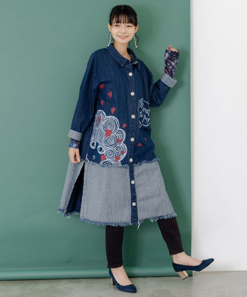 スカラー / ひょっこりスカラーちゃん柄デニムシャツアウター