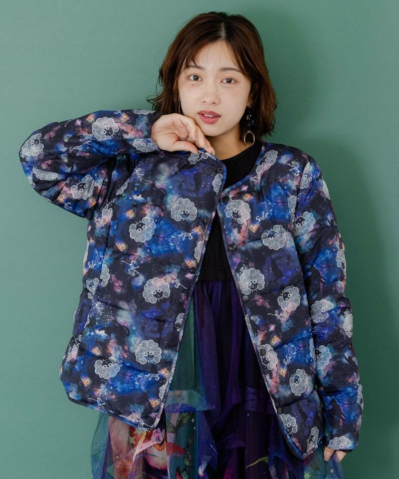 スカラー / スカラーちゃん×宇宙×ネコ柄リバーシブル中綿ブルゾン