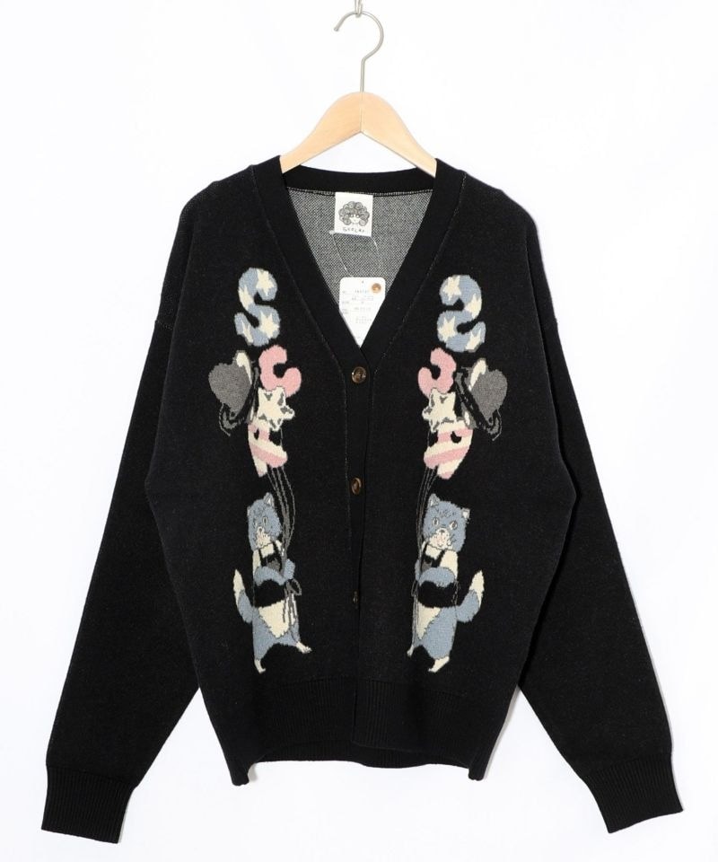 Scalar スカラー カーディガン 猫 スカラー / 風船ネコちゃんジャガードニットカーディガン | BRAND