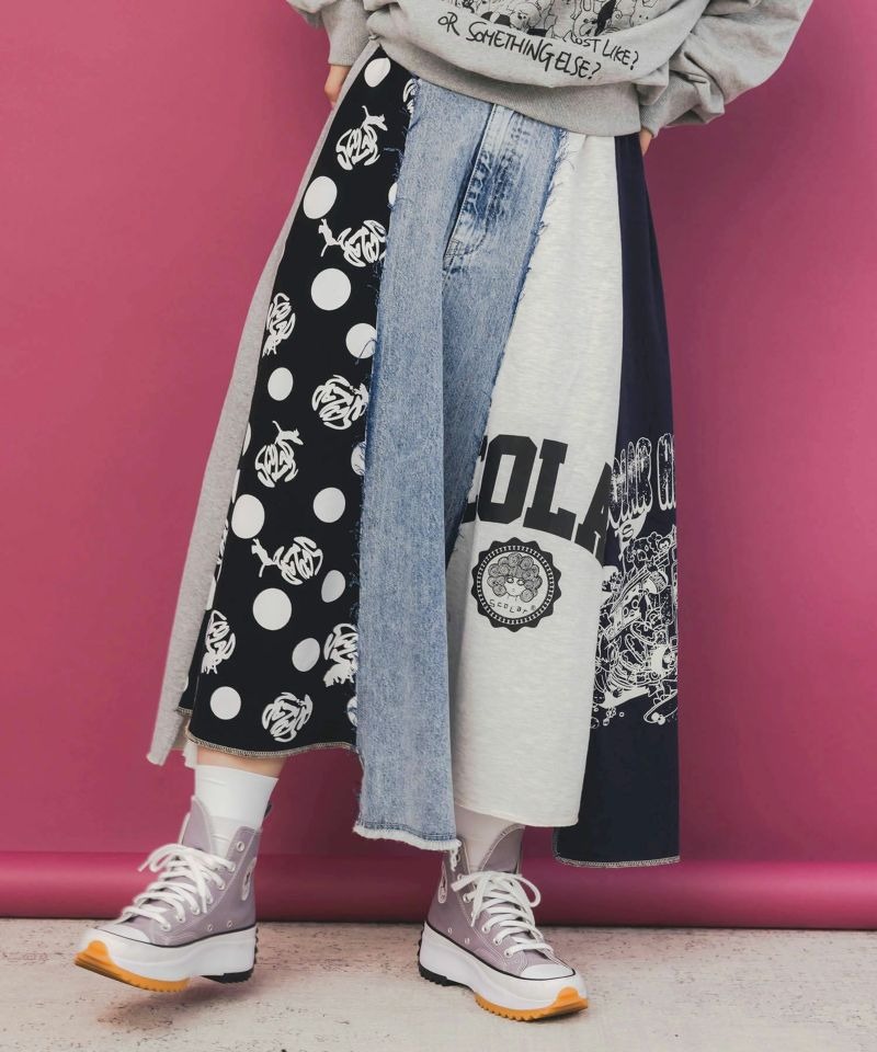 スカラー / ラクガキ・コラージュ柄 2柄展開デニムパンツ | BRAND