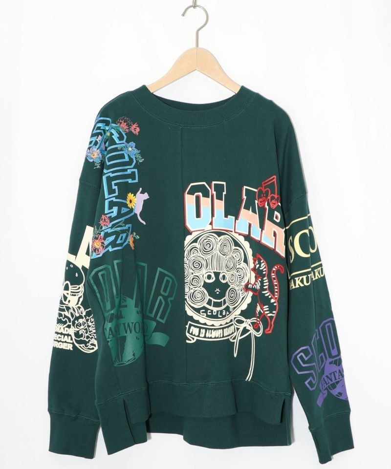 【NEW】スカラー（ScoLar）/ScoLar スカラー ポップ柄リメイク風ミニ裏毛プルオーバー スカラー / ポップ柄リメイク風ミニ裏毛プルオーバー | BRAND,ScoLar