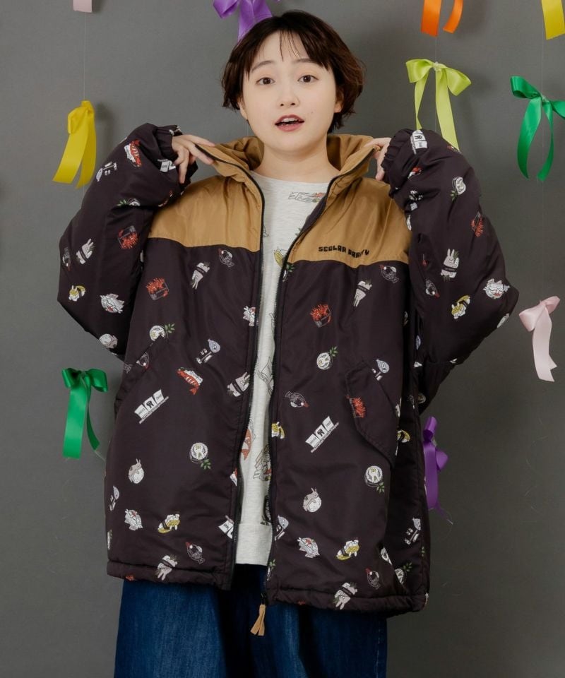 スカラーパリティ メッシュパーカー スカラーパリティー / クマ花柄切替 メッシュトラックジャケット