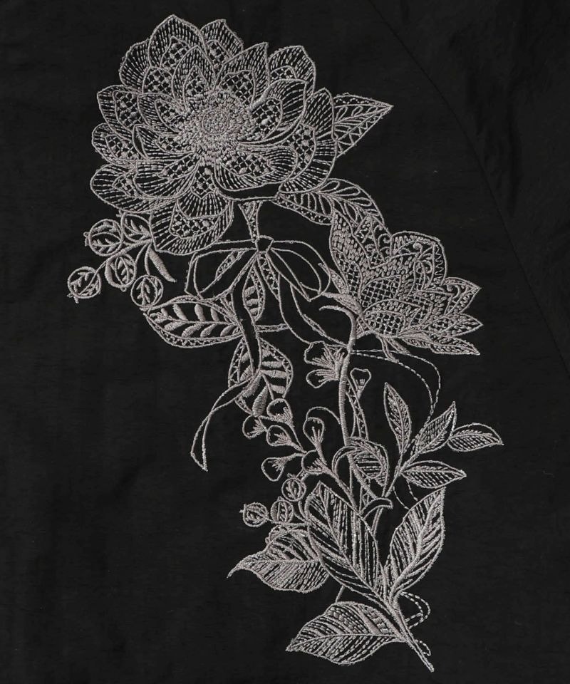 イズスカラー / ボア襟取り外し可能 花刺繍中綿ブルゾン | BRAND