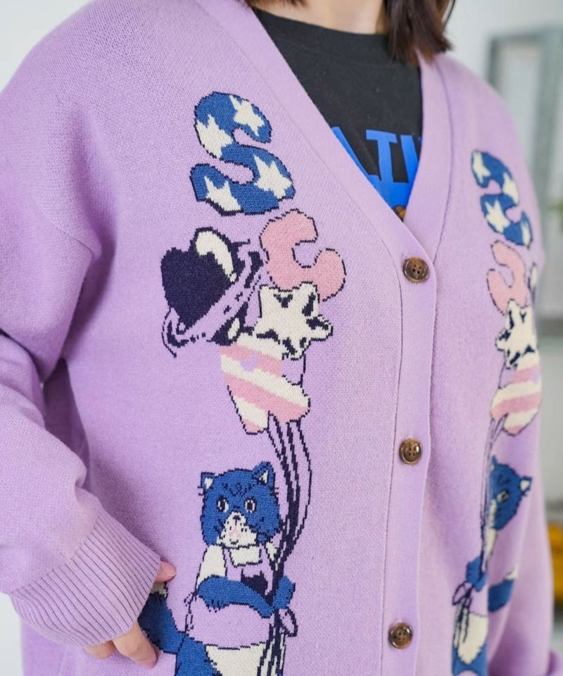 スカラー / 風船ネコちゃんジャガードニットカーディガン | BRAND