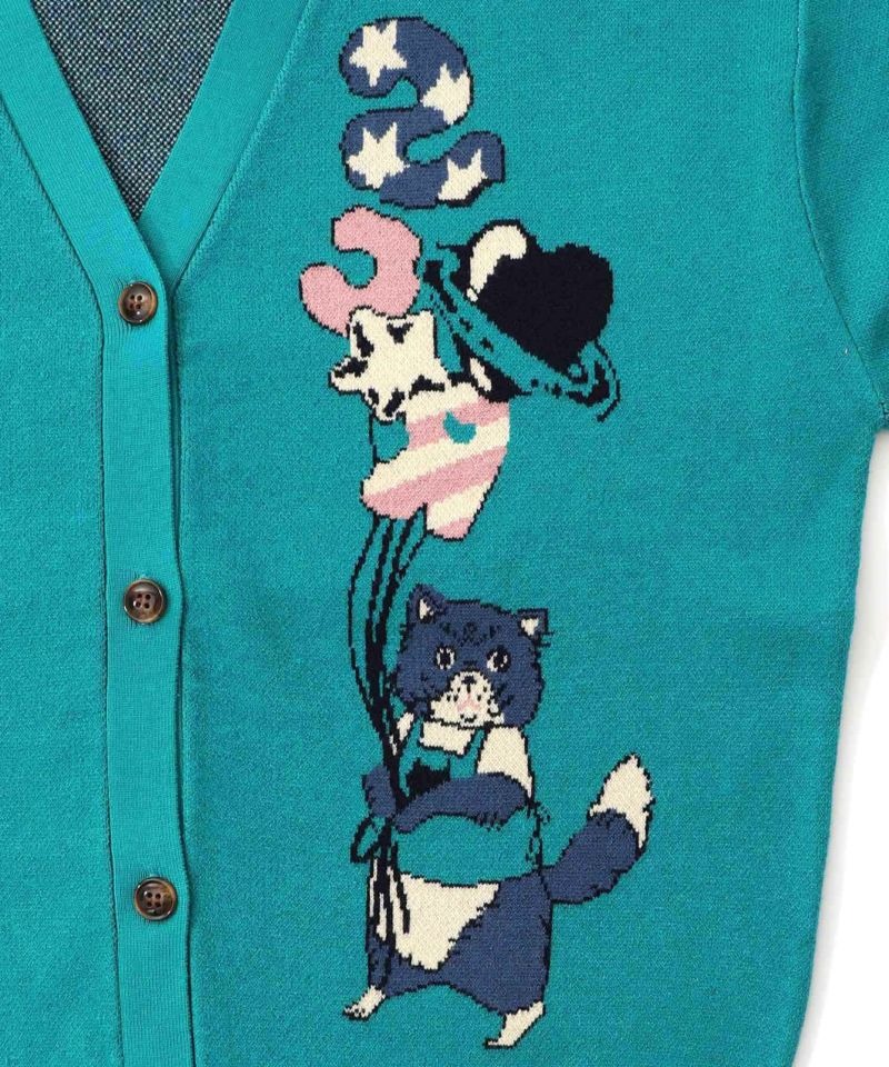 Scalar スカラー カーディガン 猫 スカラー / 風船ネコちゃんジャガードニットカーディガン | BRAND