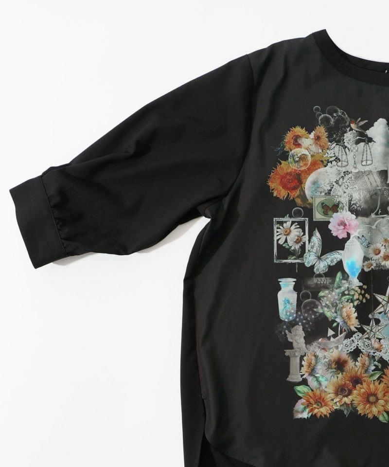 iS ScoLar - iS ScoLar ひまわりコラージュ柄プルオーバー 552231：ひまわりコラージュ柄プルオーバーの通販-ScoLar