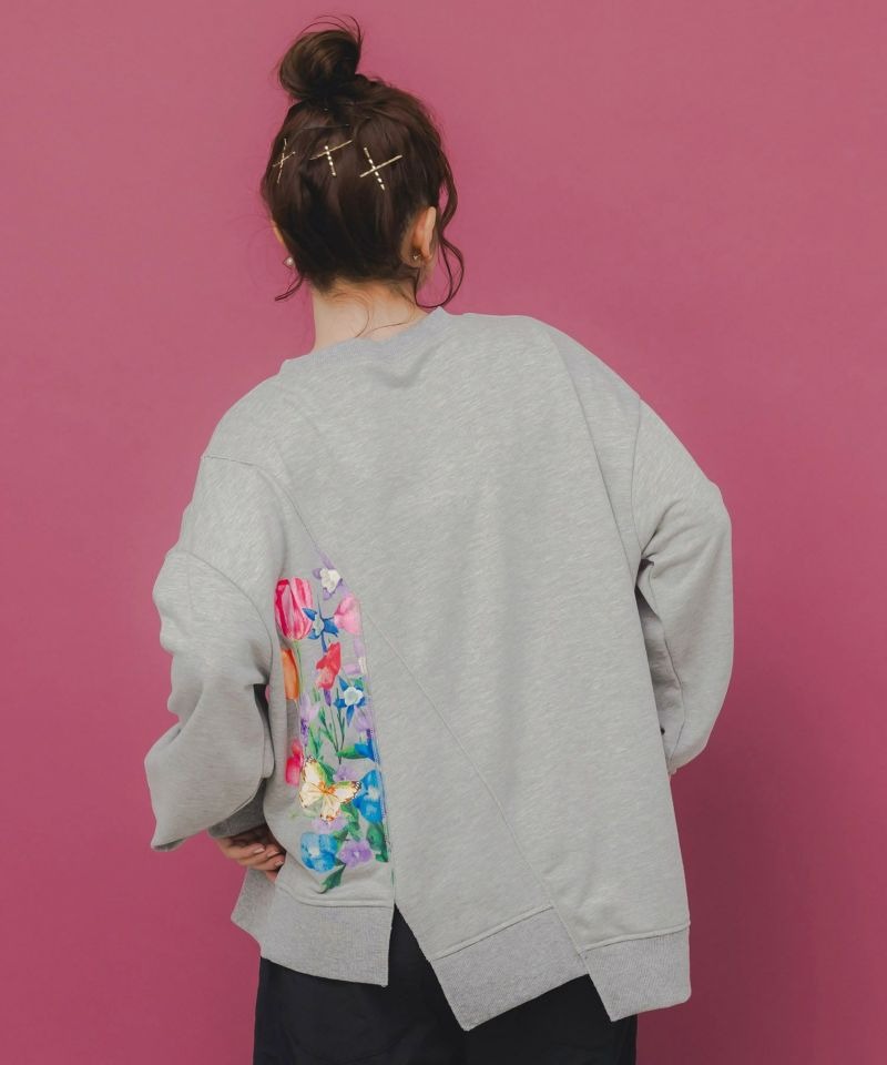 スカラー / ミニ裏毛×起毛レースリメイク風アシメプルオーバー | BRAND