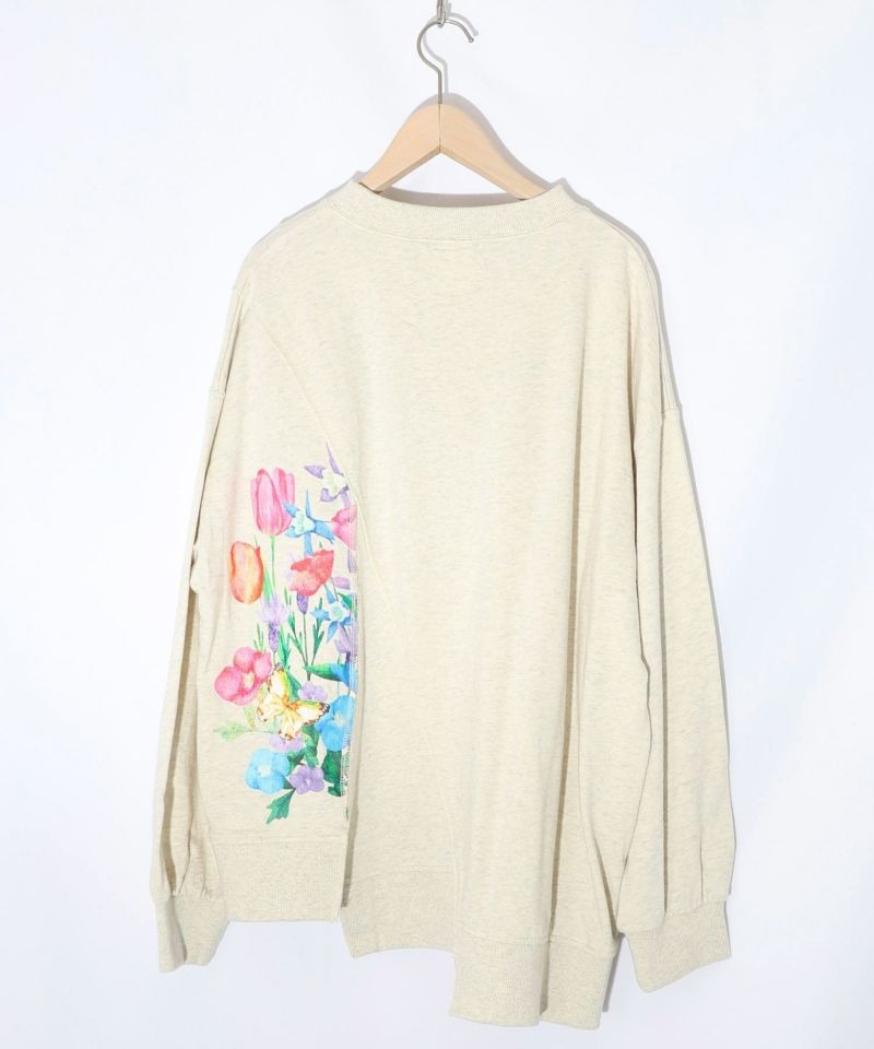 スカラー / ミニ裏毛×起毛レースリメイク風アシメプルオーバー | BRAND