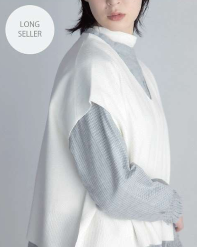 リラシク / Vネック畦編みニットベスト | BRAND,north object | アバン