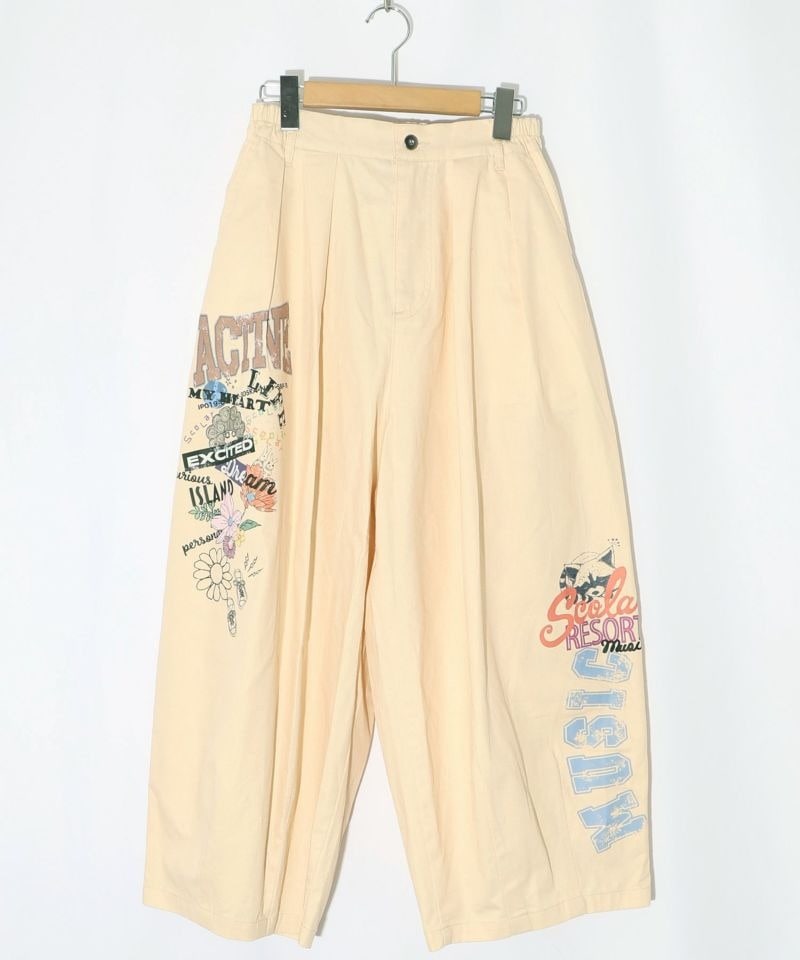 ScoLar(スカラー) アート プリント ソフトチュール ワンドパンツ スカラー ScoLar スカラーアートプリント ソフトチュールワンド